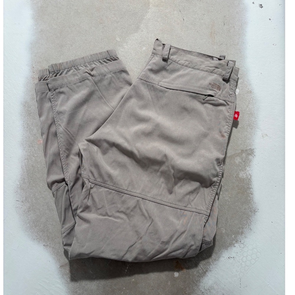 The North Face Mens Tan Khaki Hiking Pants Elastic Cuff 38 Fits 36x32